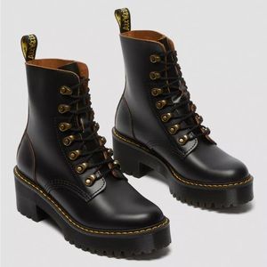 Dr. Martens: LEONA WOMEN'S VINTAGE SMOOTH LEATHER HEELED BOOTS